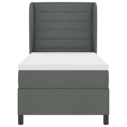 Box spring seng med madras Mørkegrå 90 x 190 cm Stof