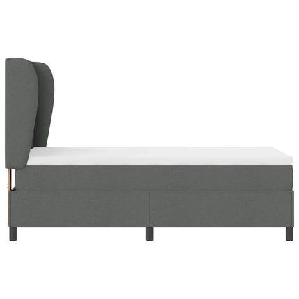 Box spring seng med madras Mørkegrå 90 x 190 cm Stof