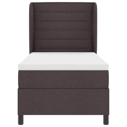 Box spring seng med madras Mørkebrun 90 x 190 cm Stof