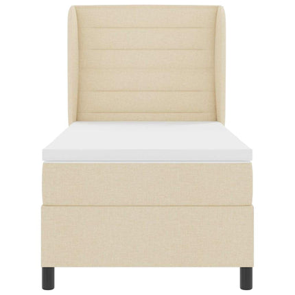 Box spring seng med madras Creme 90 x 190 cm Stof