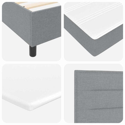 Box spring seng med madras Lysegrå 90 x 200 cm Stof