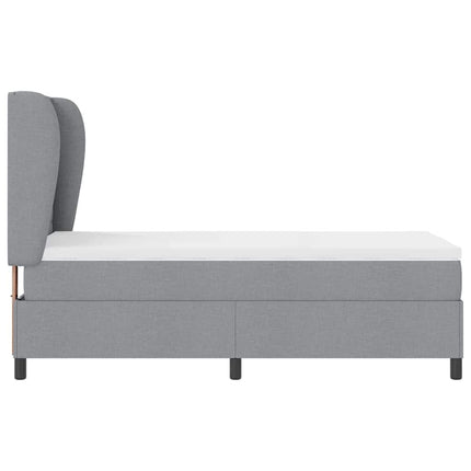 Box spring seng med madras Lysegrå 90 x 200 cm Stof