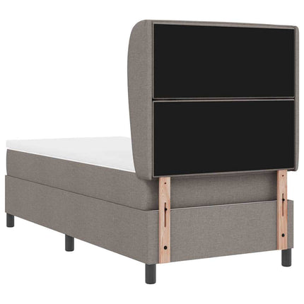Box spring seng med madras Gråbrun 90 x 200 cm Stof