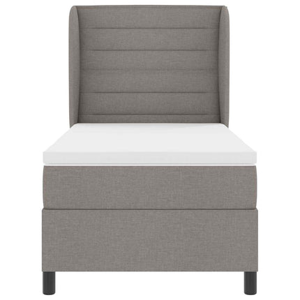 Box spring seng med madras Gråbrun 90 x 200 cm Stof
