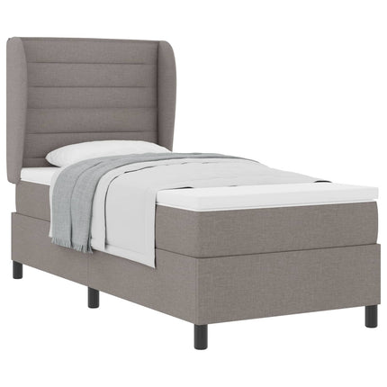 Box spring seng med hovedgærde Gråbrun 100 x 200 cm Stof
