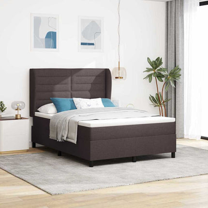 Box spring seng med madras Mørkebrun 140 x 200 cm Stof