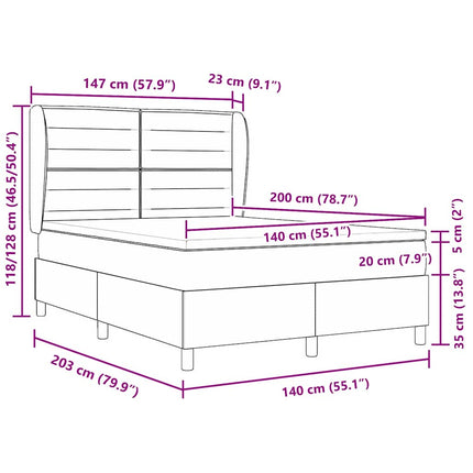 Box spring seng med madras Mørkebrun 140 x 200 cm Stof