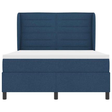 Box spring seng med madras med hovedgærde Blå 140 x 200 cm Stof