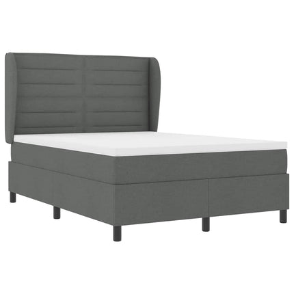 Box spring seng med madras Mørkegrå 160 x 200 cm Stof