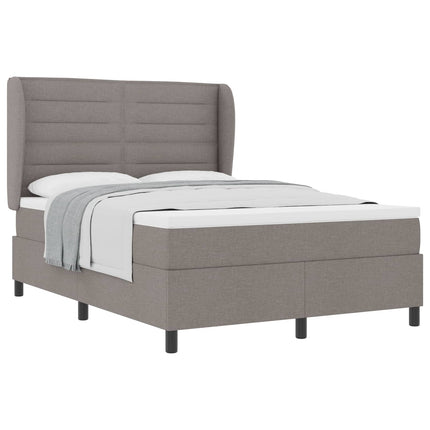 Box spring seng med hovedgærde Gråbrun 160 x 200 cm Stof