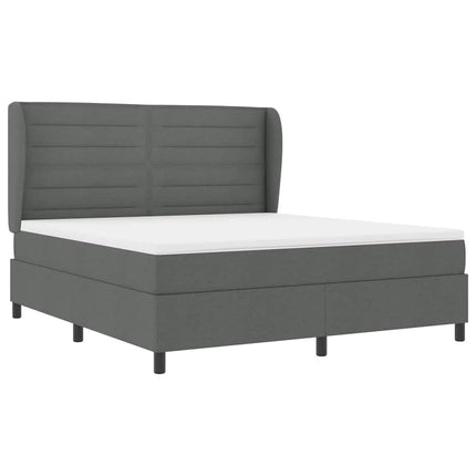 Box spring seng med madras Mørkegrå 180 x 200 cm Stof