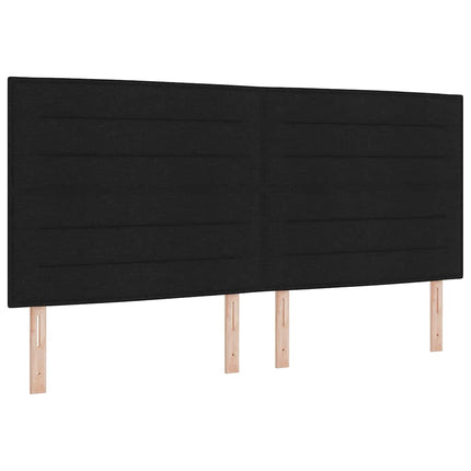 Box spring seng med madras Sort 200 x 200 cm Stof