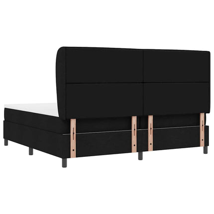 Box spring seng med madras Sort 200 x 200 cm Stof