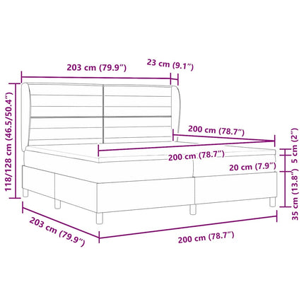 Box spring seng med madras med hovedgærde Blå 200 x 200 cm Stof