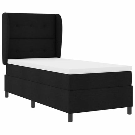 Box spring seng med hovedgærde Sort 80 x 200 cm Stof