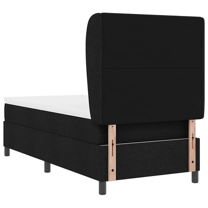 Box spring seng med hovedgærde Sort 80 x 200 cm Stof