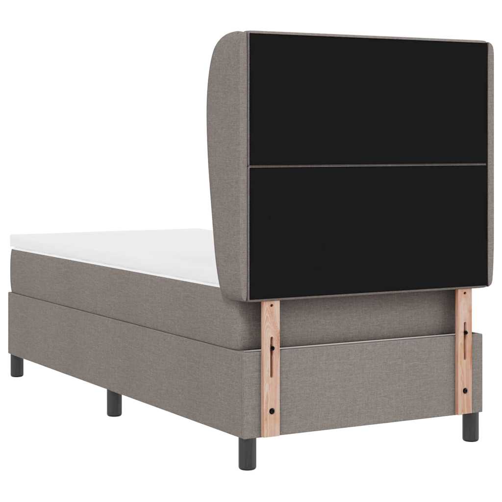 Box spring seng med madras Gråbrun 80 x 200 cm Stof