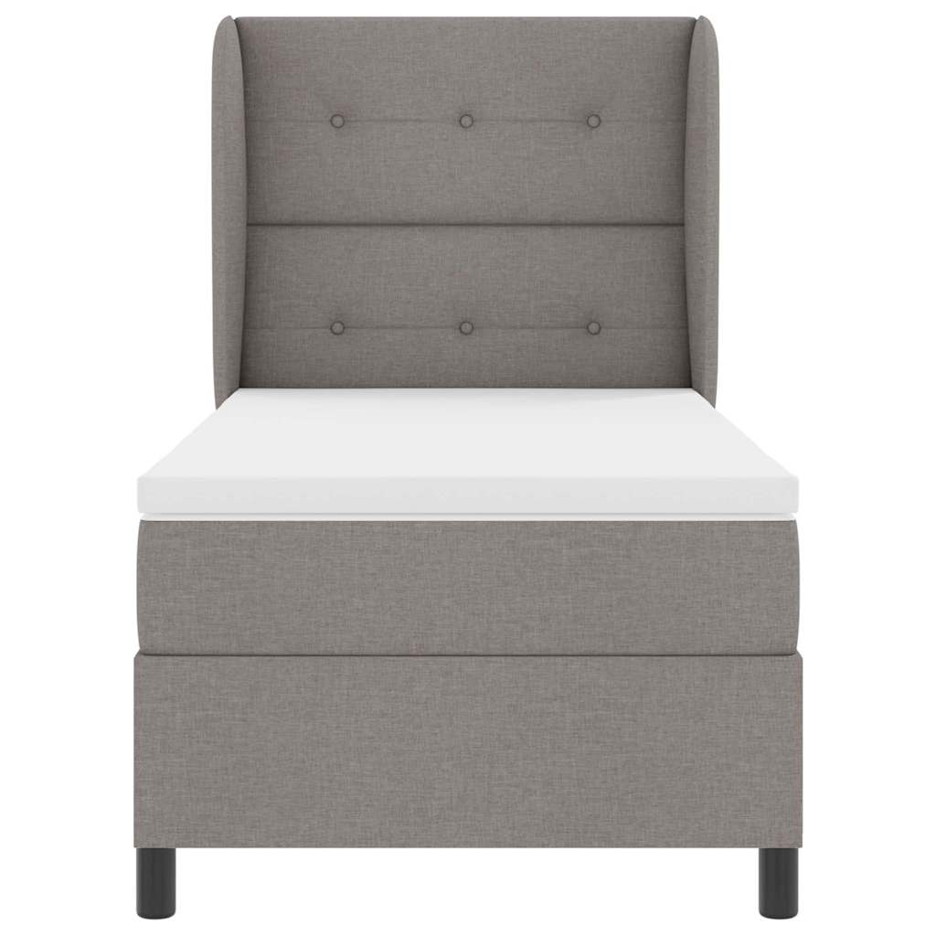 Box spring seng med madras Gråbrun 80 x 200 cm Stof
