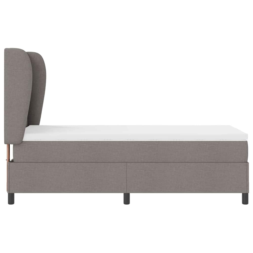 Box spring seng med madras Gråbrun 80 x 200 cm Stof