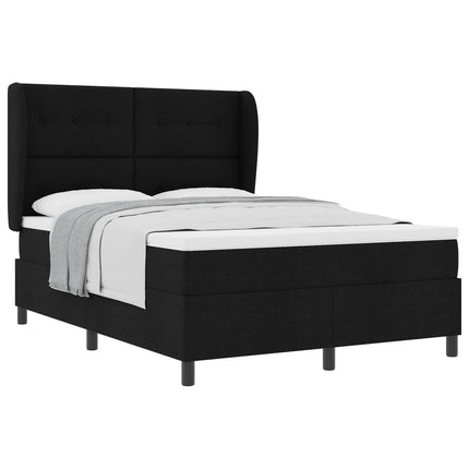Box spring seng med hovedgærde Sort 140 x 190 cm Stof