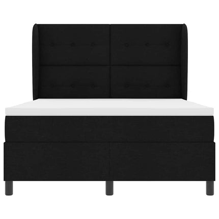 Box spring seng med hovedgærde Sort 140 x 190 cm Stof