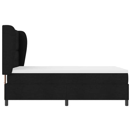 Box spring seng med hovedgærde Sort 140 x 190 cm Stof
