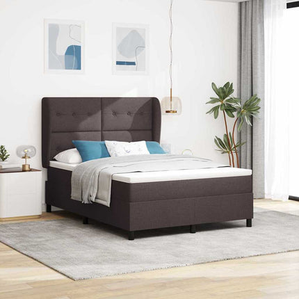 Box spring seng med hovedgærde Mørkebrun 140 x 200 cm Stof