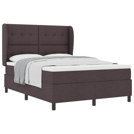 Box spring seng med hovedgærde Mørkebrun 140 x 200 cm Stof