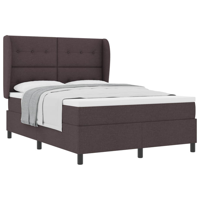 Box spring seng med hovedgærde Mørkebrun 140 x 200 cm Stof
