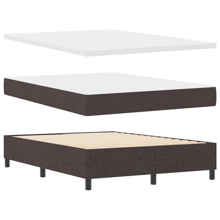 Box spring seng med hovedgærde Mørkebrun 140 x 200 cm Stof