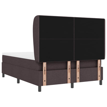 Box spring seng med hovedgærde Mørkebrun 140 x 200 cm Stof