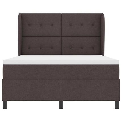 Box spring seng med hovedgærde Mørkebrun 140 x 200 cm Stof