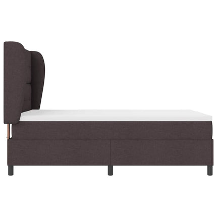 Box spring seng med hovedgærde Mørkebrun 140 x 200 cm Stof