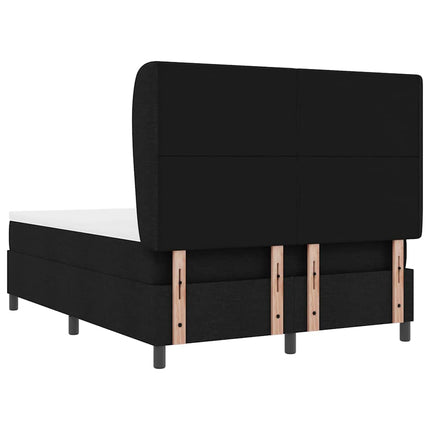 Box spring seng med hovedgærde Sort 160 x 200 cm Stof