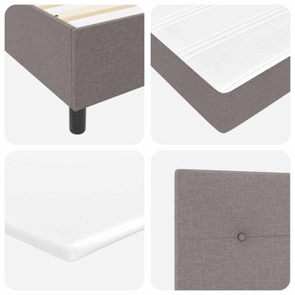 Box spring seng med hovedgærde Gråbrun 160 x 200 cm Stof