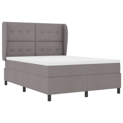 Box spring seng med hovedgærde Gråbrun 160 x 200 cm Stof