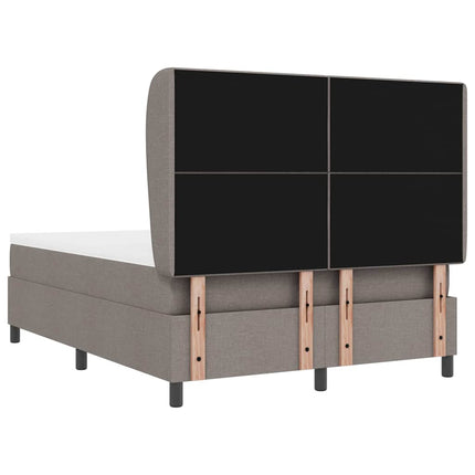 Box spring seng med hovedgærde Gråbrun 160 x 200 cm Stof