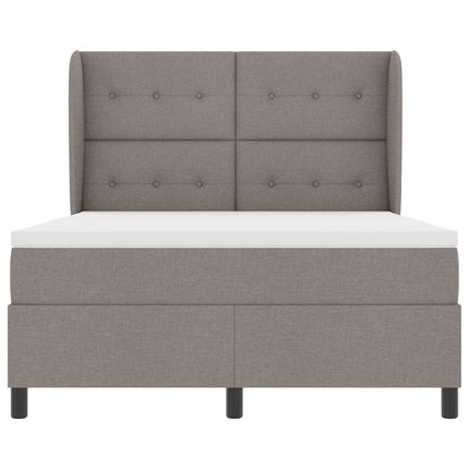 Box spring seng med hovedgærde Gråbrun 160 x 200 cm Stof