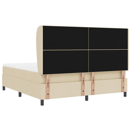 Box spring seng med hovedgærde Creme 180 x 200 cm Stof