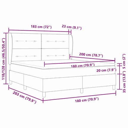 Box spring seng med hovedgærde Creme 180 x 200 cm Stof