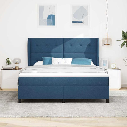 Box spring seng med hovedgærde Blå 180 x 200 cm Stof