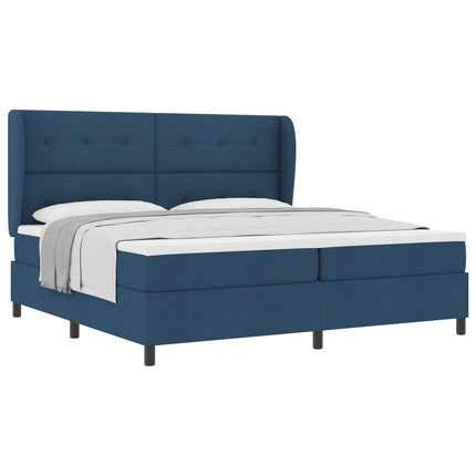 Box spring seng med hovedgærde Blå 200 x 200 cm Stof