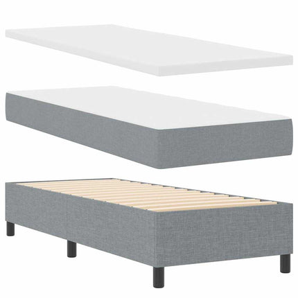 Box spring seng med hovedgærde Lysegrå 80 x 200 cm Stof
