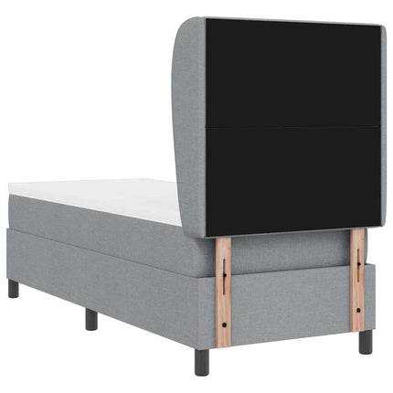 Box spring seng med hovedgærde Lysegrå 80 x 200 cm Stof
