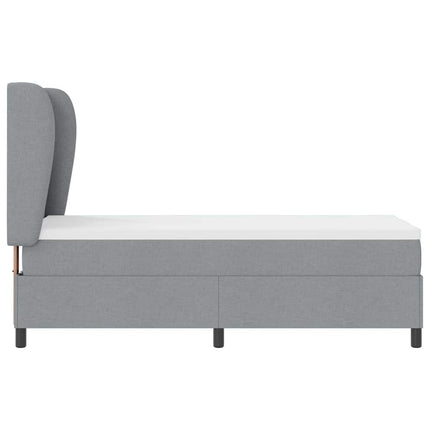 Box spring seng med hovedgærde Lysegrå 80 x 200 cm Stof