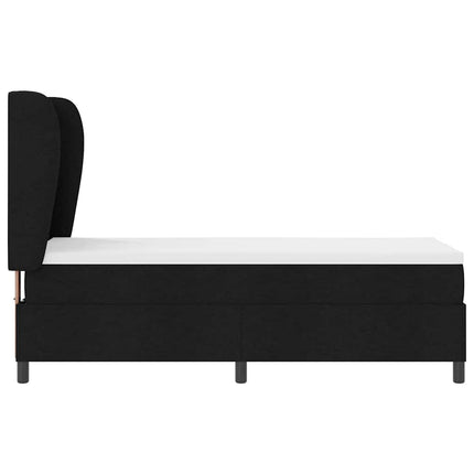 Box spring seng med hovedgærde Sort 80 x 200 cm Stof