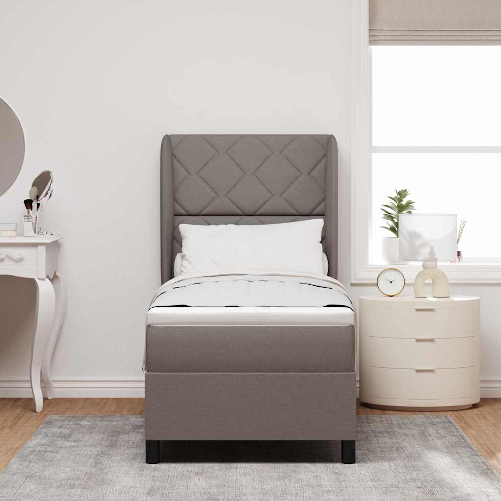 Box spring seng med madras Gråbrun 80 x 200 cm Stof