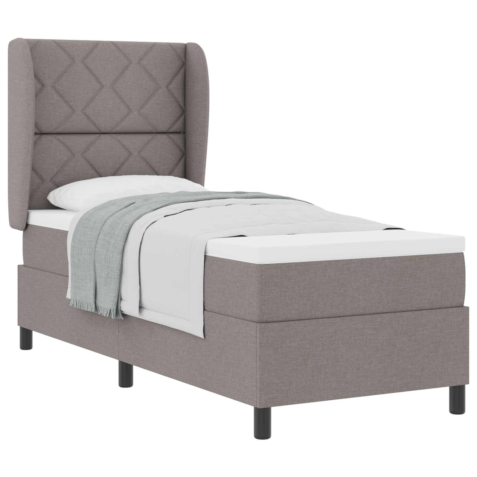 Box spring seng med madras Gråbrun 80 x 200 cm Stof