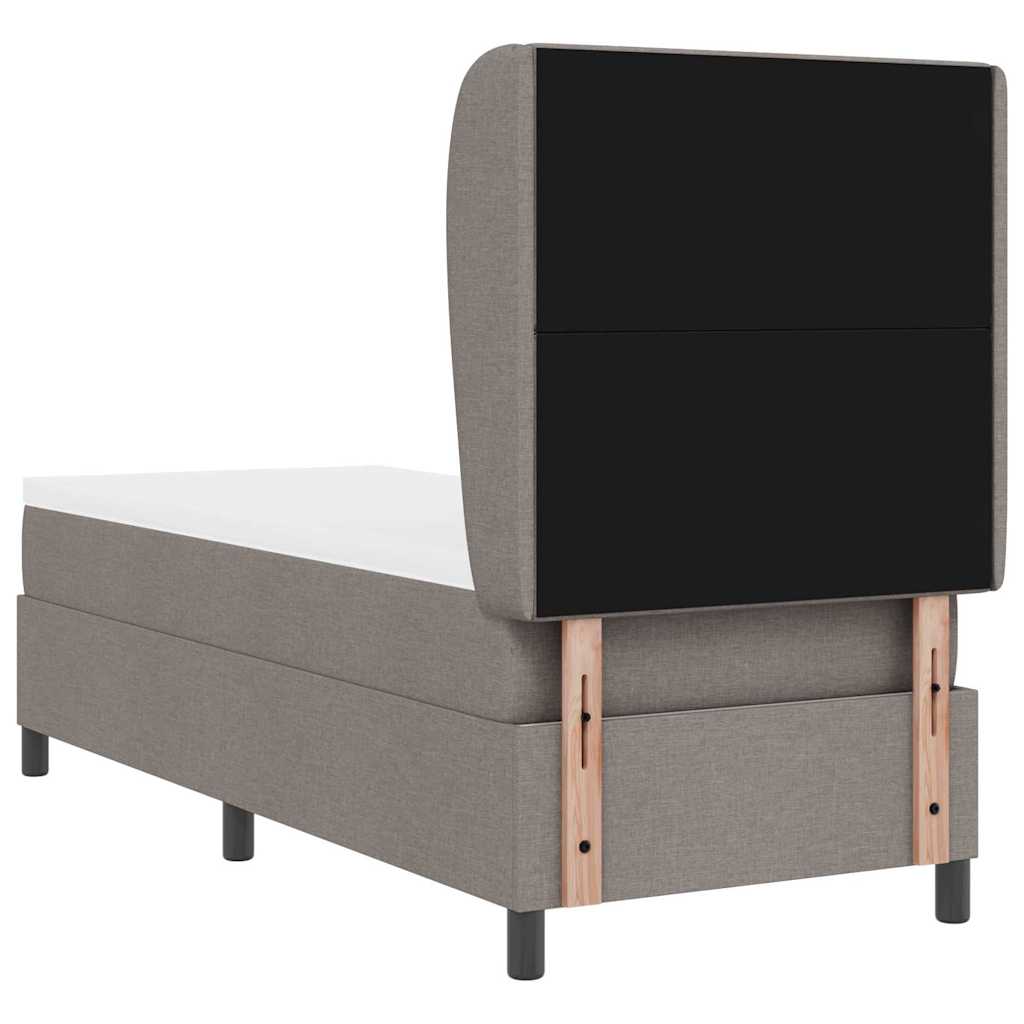 Box spring seng med madras Gråbrun 80 x 200 cm Stof