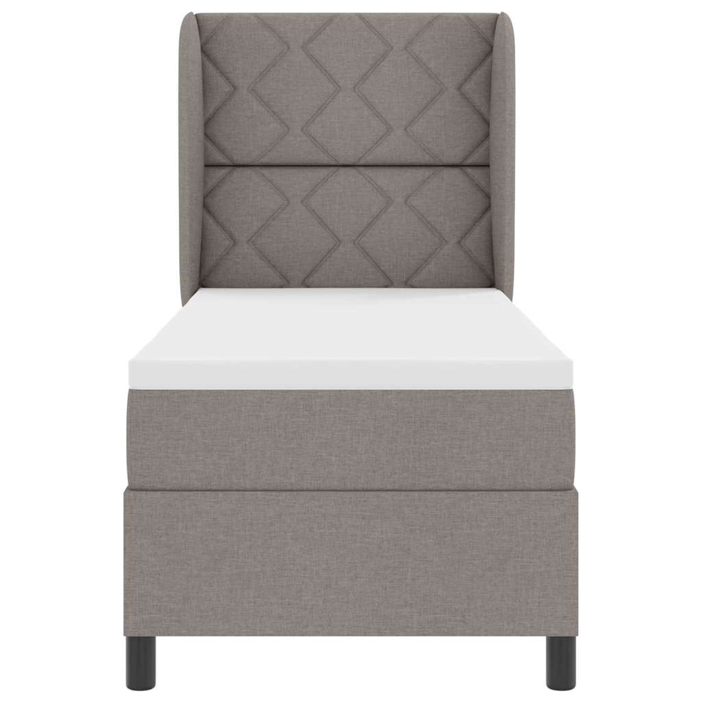 Box spring seng med madras Gråbrun 80 x 200 cm Stof